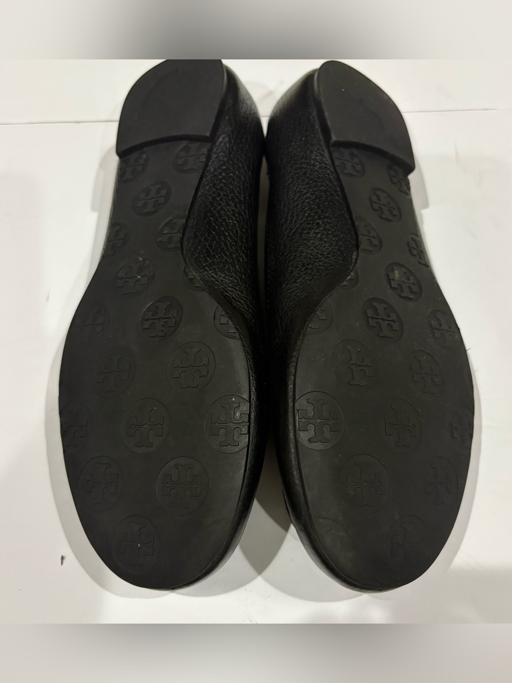 Tory Burch Reva Ballet Flats Womens 7 M Black Leather Double T Logo Shoes - Picture 7 of 10